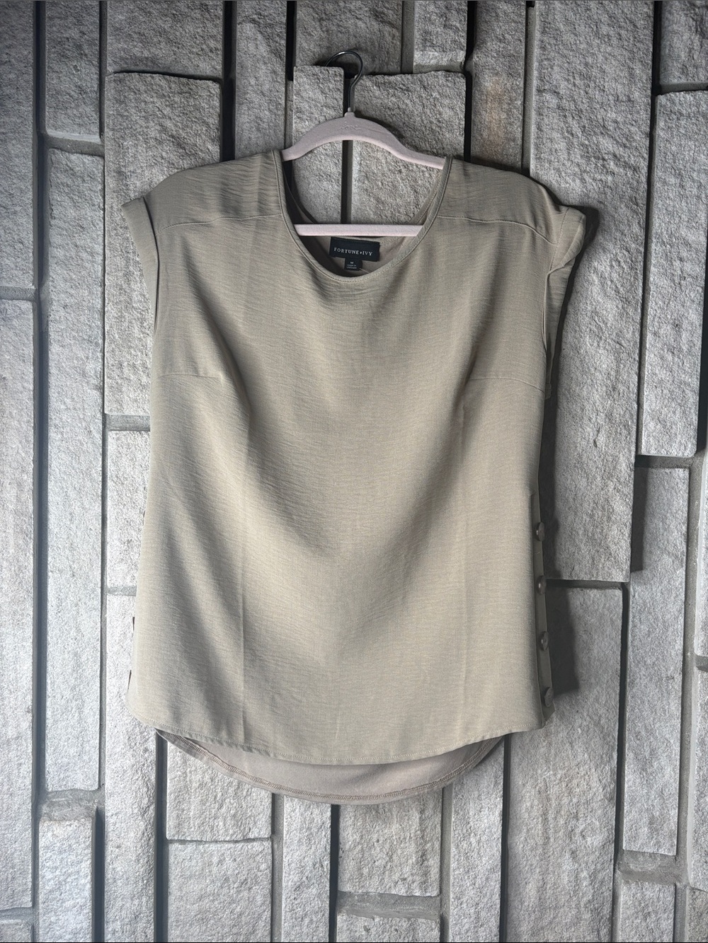 Eileen Fisher Sleeveless Crewneck Tunic in Olive